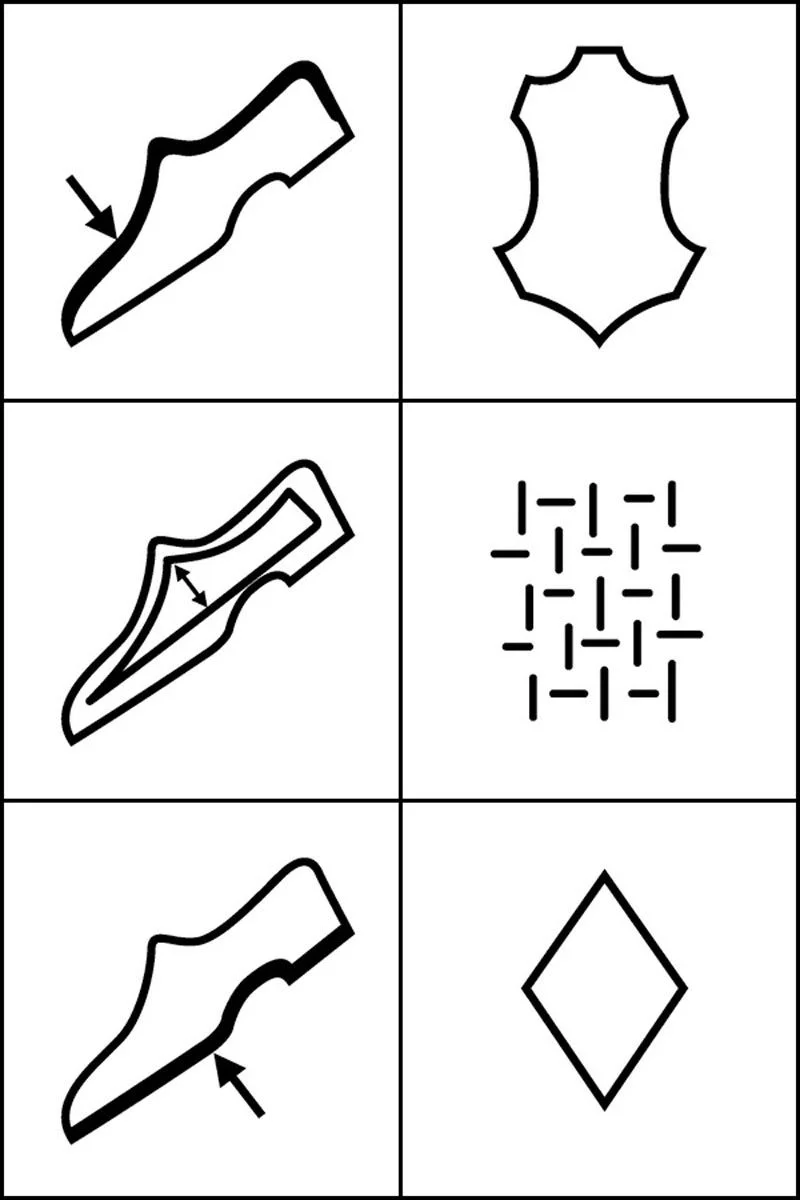 سمبلهای مربوط به جنس کفش